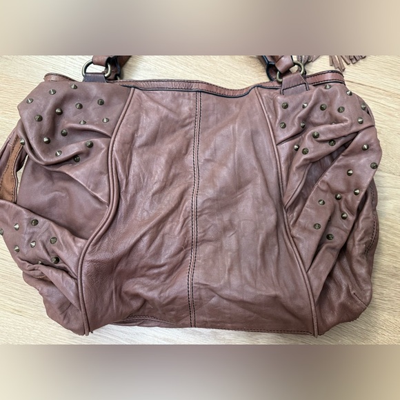 Betsy Johnson Studded Leather Satchel Bag - Picture 4 of 12